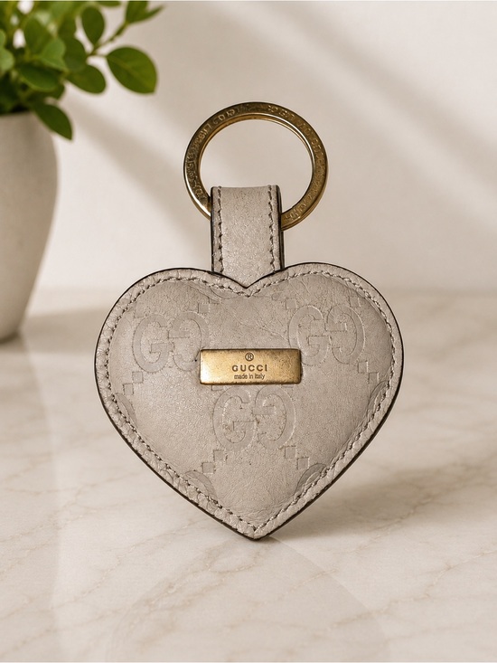 Gucci Accessories - Gucci Guccissima Heart Keychain